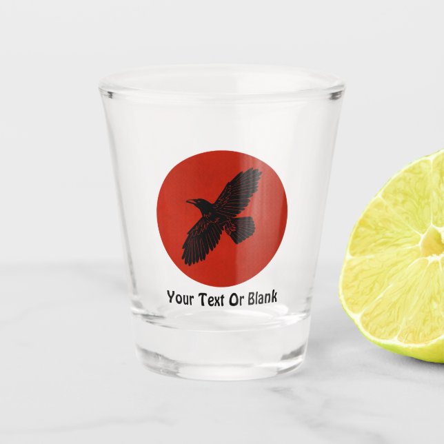 Raven On Red Shot Glass (Front)