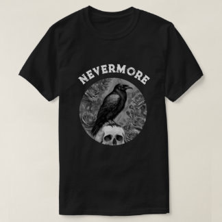 Raven On Skull With Roses Nevermore T-Shirt