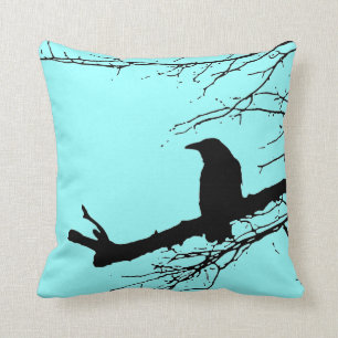 Raven on the Tree by Alexandra Cook Throw Pillow