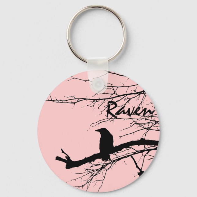 Raven on the Tree Keychain (Front)