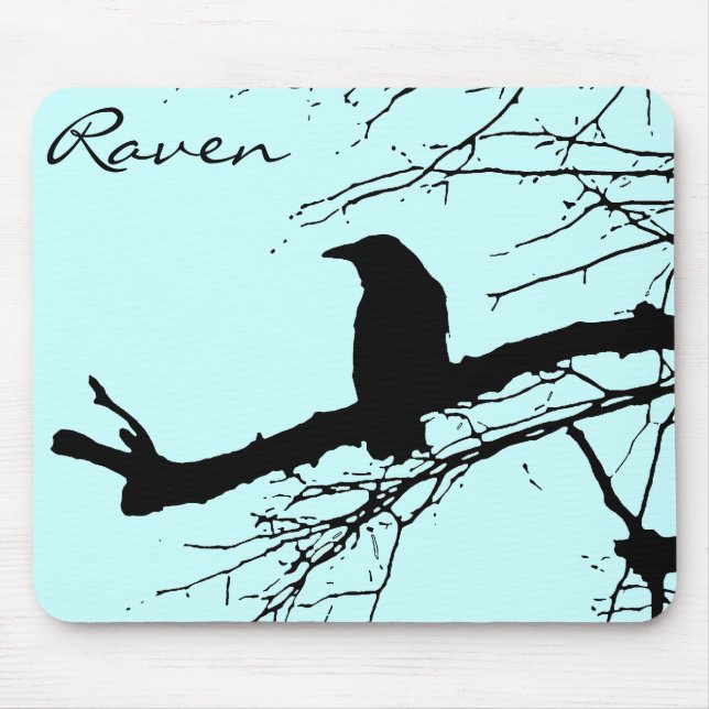 Raven on the Tree Mouse Pad (Front)