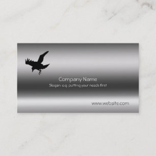 Raven or Crow on metallic-effect Business Card