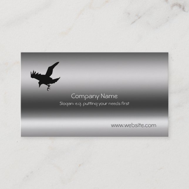 Raven or Crow on metallic-effect Business Card (Front)