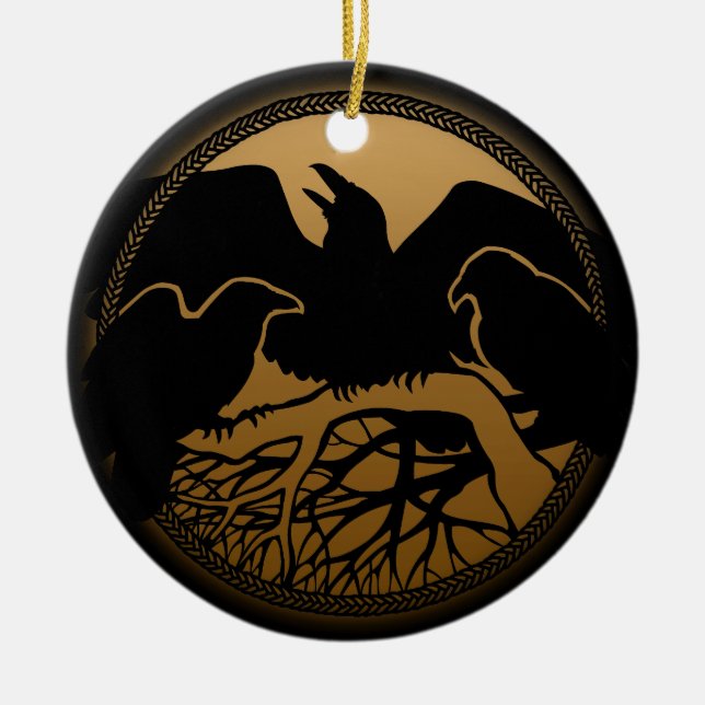Raven Ornament Personalized Raven Decoration Gift (Front)