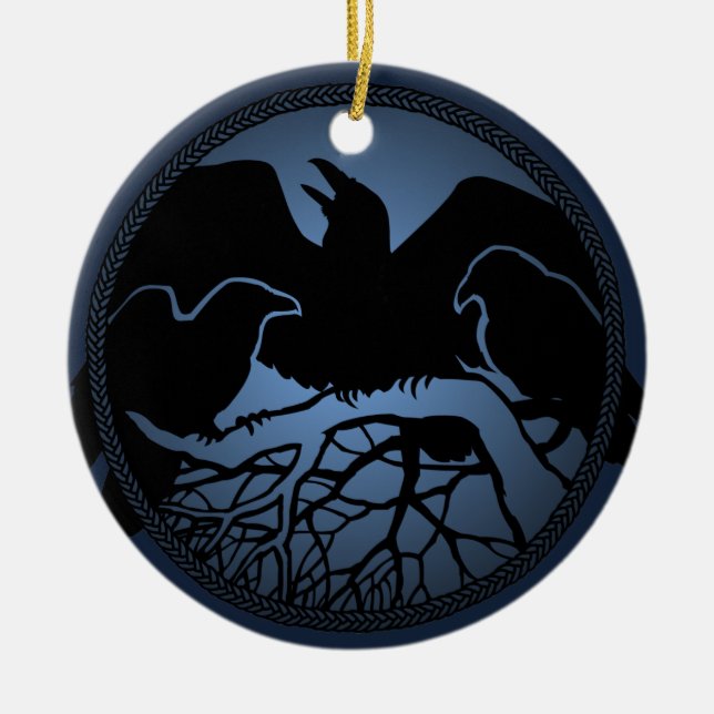 Raven Ornament Personalized Raven Decoration Gift (Front)