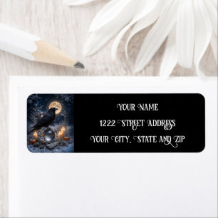 Raven Pagan Winter Crystal Mystical Return Address