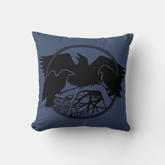 Raven Pillows First Nations Raven Art Pillows (Front)