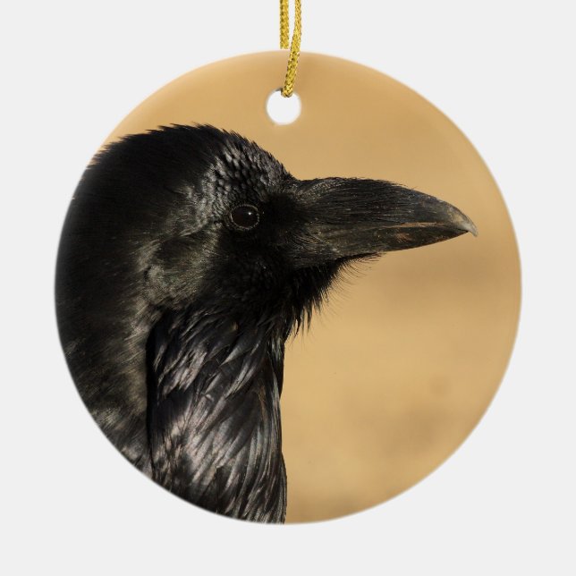raven profile ceramic ornament (Front)