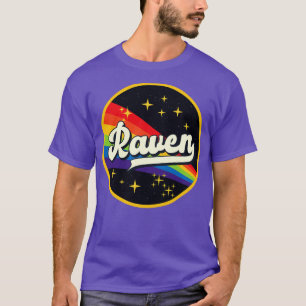 Raven Rainbow In Space Vintage Style T-Shirt
