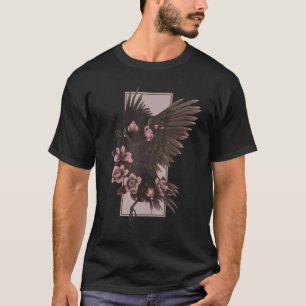 Raven Roses Gothic Medieval Wicca Witchcraft Occul T-Shirt