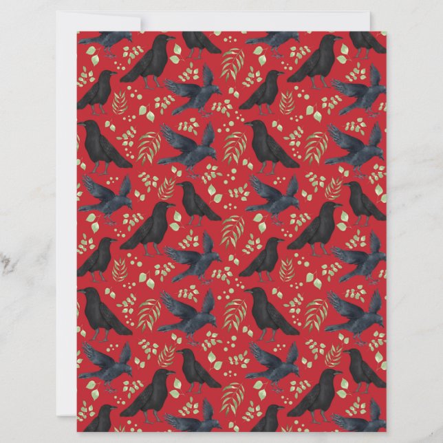 Raven Scrapbook Paper in Red (Front)