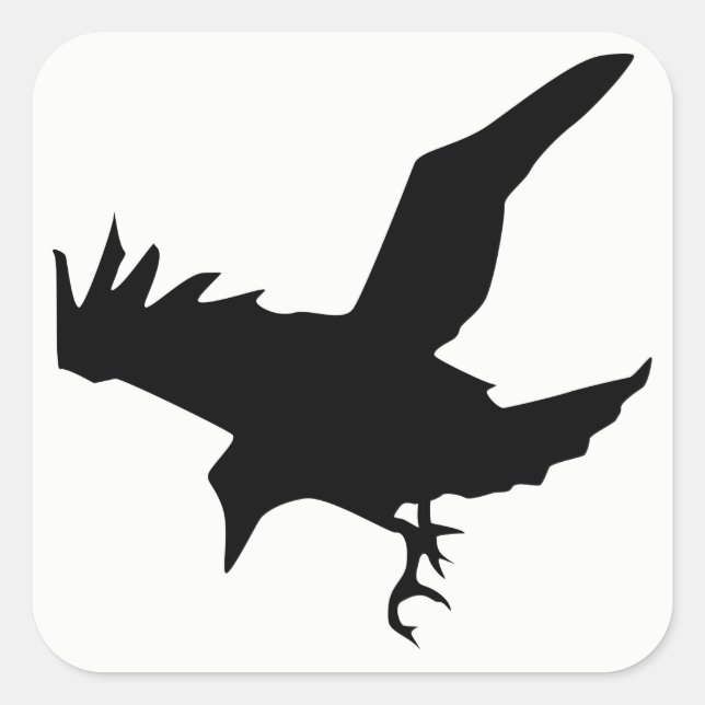 Raven Silhouette Square Sticker (Front)