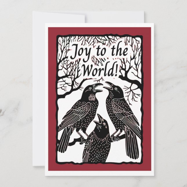 Raven Sing Joy to the World Holiday Card (Front)