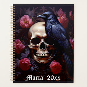 Raven Skull and Roses Planner