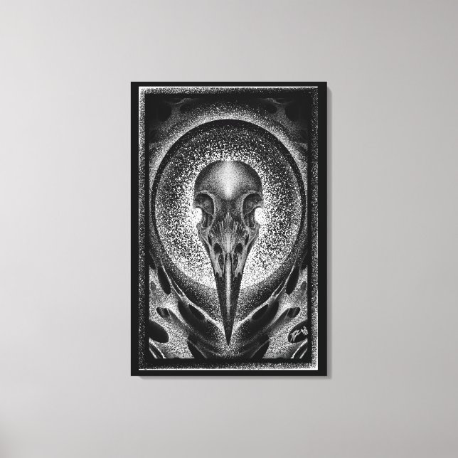 Raven skull canvas print (Front)