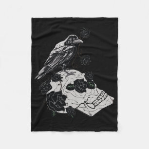 Raven, Skull & Roses Throw Blanket