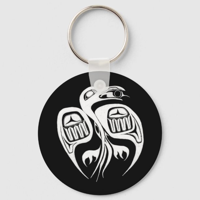 raven steals the sun , or is it the moon? keychain (Front)