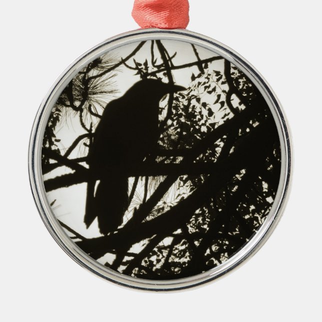Raven Steampunk Metal Ornament (Front)