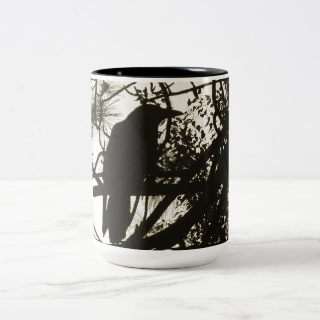 Raven Steampunk Two-Tone Coffee Mug (Center)