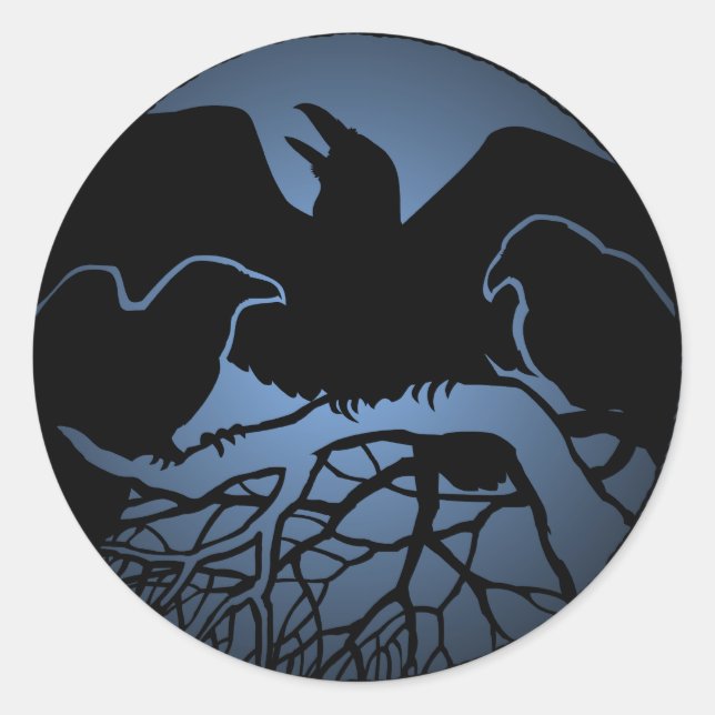 Raven Stickers Raven Gifts Raven Crow Art Stickers (Front)