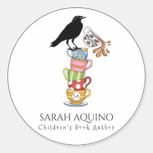 Raven & Tea Cups Livre Auteur Stickers promotionne