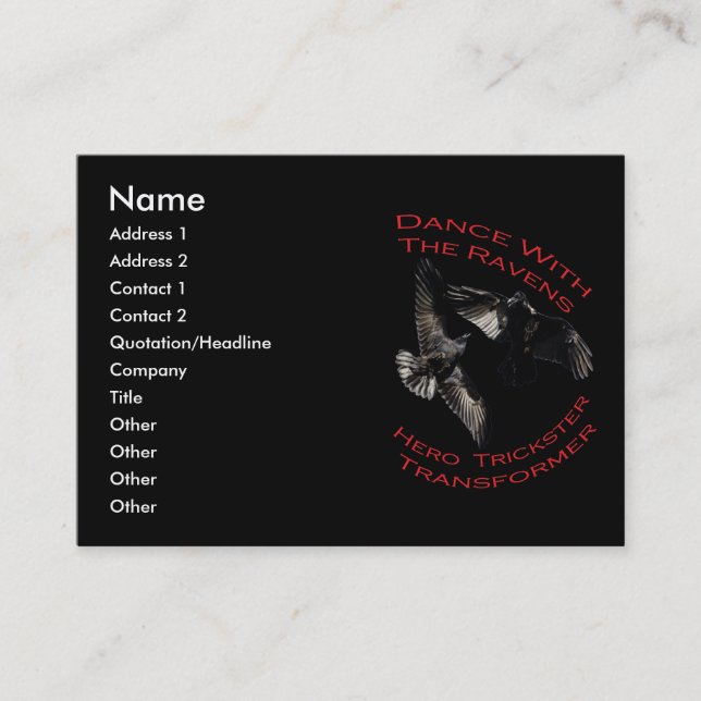 Raven the Transformer Business Card (Front)