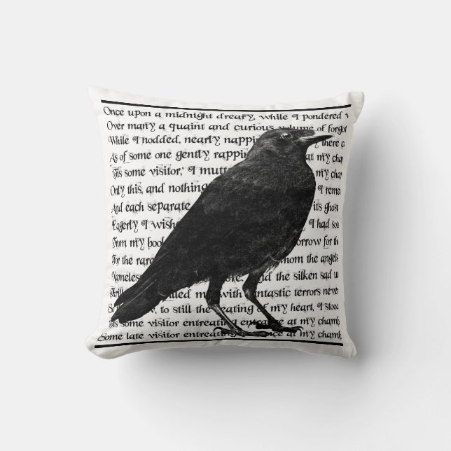 Raven Throw Pillow (Front)