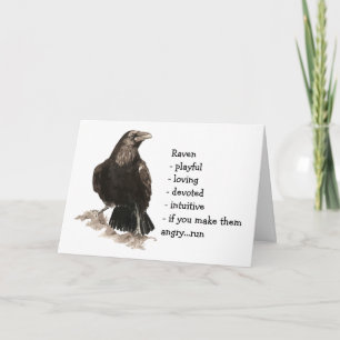Raven Totem, Animal Guide Funny Birthday Card