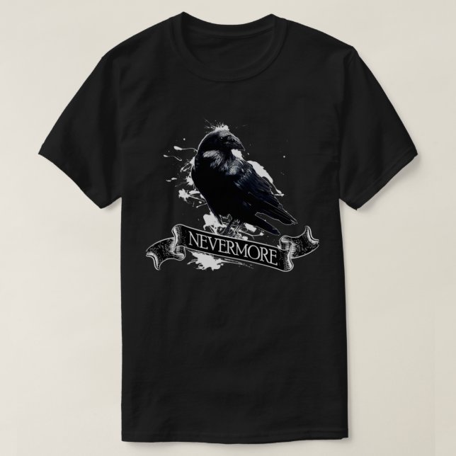 Raven TShirt Allan Poe Raven Nevermore (Design Front)