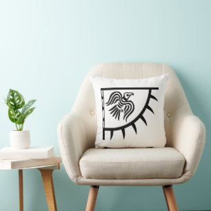 Raven Viking Banner Throw Pillow