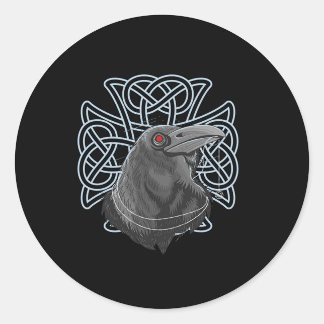 Raven Viking Warrior Norse Mythology Valhalla Gift Classic Round Sticker (Front)