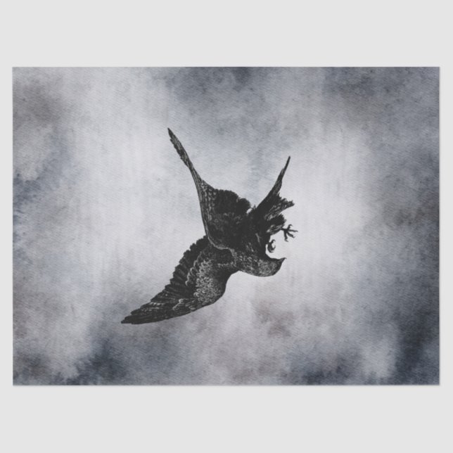 Raven Watercolor Tissue Paper (Front)