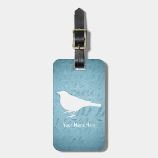 Raven White Silhouette –Add Name- Luggage Tag