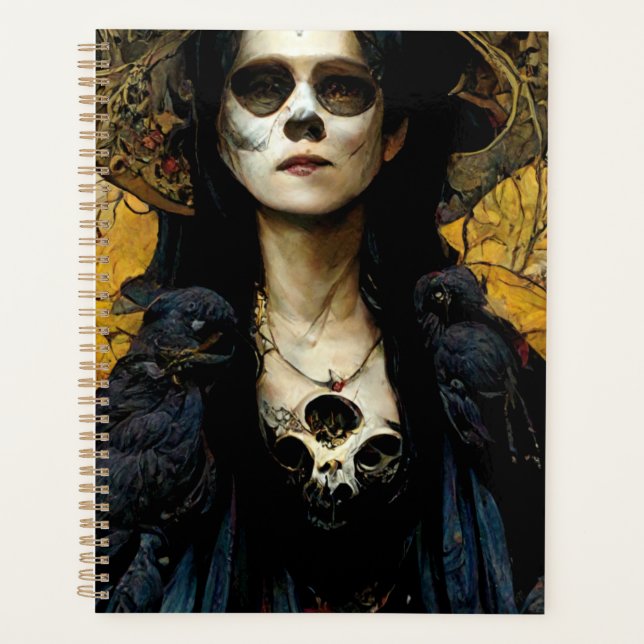 Raven Witch 3 Fantasy Horror Goth Gothic Planner (Front)