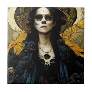 Raven Witch 3 Fantasy Horror Goth Gothic Tile