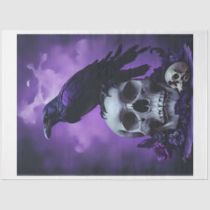 Raven With Skulls Tissue Paper