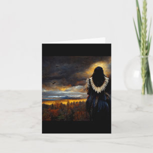 Raven woman note card