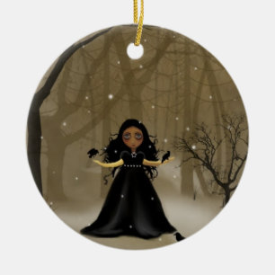 Raven Wood Christmas Ceramic Ornament