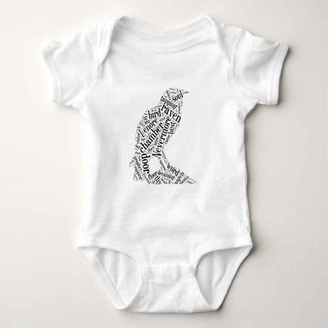 Raven Word Cloud Baby Bodysuit (Front)