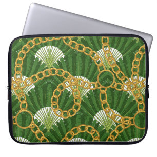 Ravenala madagascariensis and gold chains. Vintage Laptop Sleeve