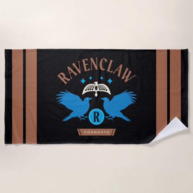 RAVENCLAW™ House Double Eagle Diadem Graphic Beach Towel (Front)