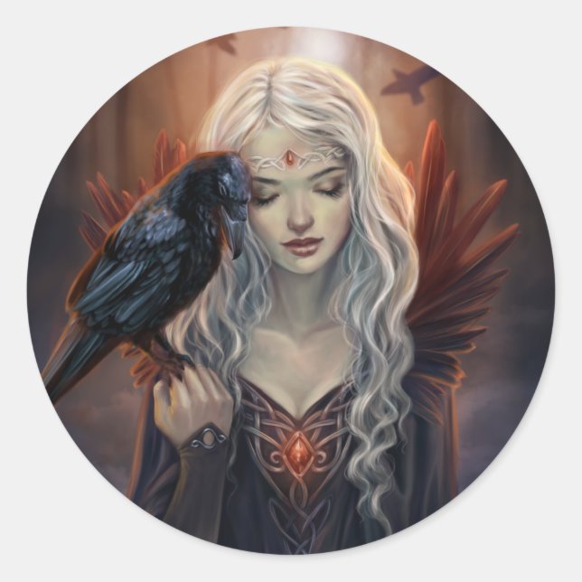 Ravenkin Classic Round Sticker (Front)