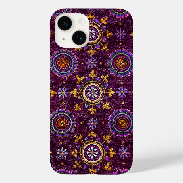 RAVENNA BYZANTINE MOSAICS,STAR,PURPLE STARRY NIGHT Case-Mate iPhone CASE (Back)