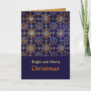 RAVENNA BYZANTINE MOSAICS,STARS,BLUE STARRY NIGHT HOLIDAY CARD