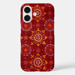 RAVENNA BYZANTINE MOSAICS,STARS,RED STARRY NIGHT iPhone 16 CASE