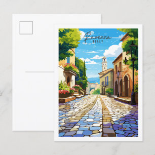 Ravenna Italy vintage travel illustration Postcard