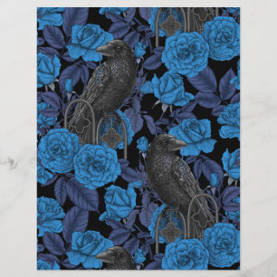 Ravens and  blue roses