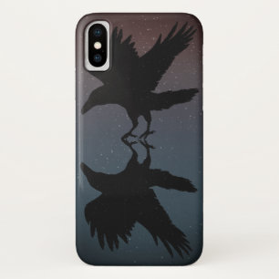 Ravens Birds Night Starry Sky Grunge Case-Mate iPhone Case