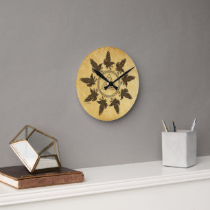 Ravens Circle Dance Round Clock