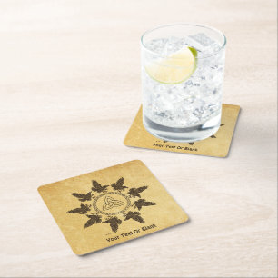 Ravens Circle Dance Square Paper Coaster